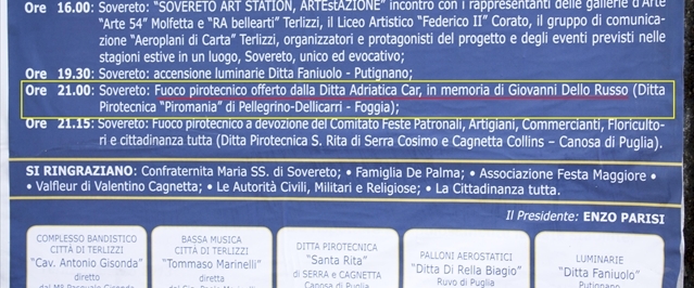 In evidenza sul programma