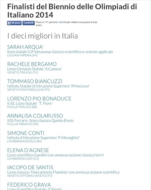 La "top ten" delle olimpiadi di italiano 2014