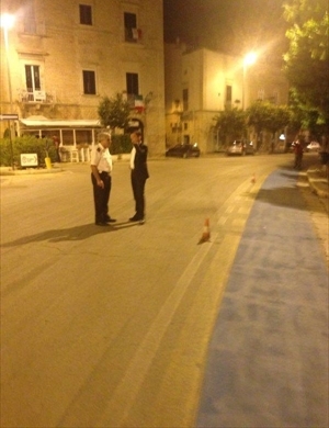 Il Sindaco Gemmato durante i sopralluogo