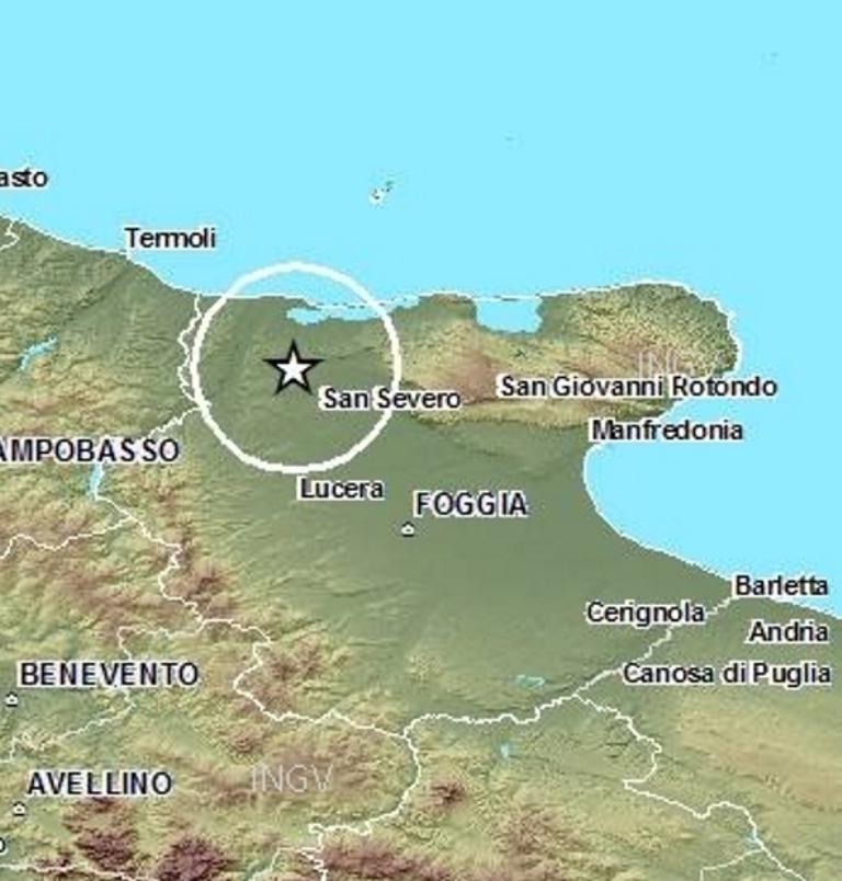 l'area della scossa