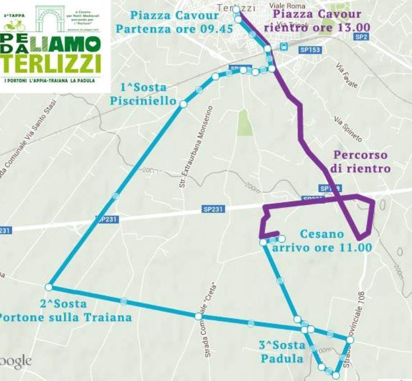il percorso di pedaliamo terlizzi