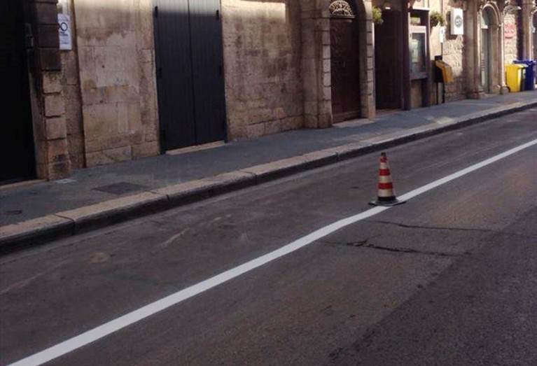 stop alle strisce blu in centro