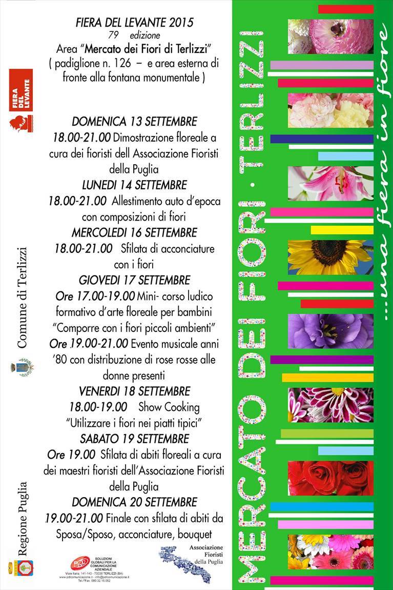 il programma degli eventi nello stand terlizzese
