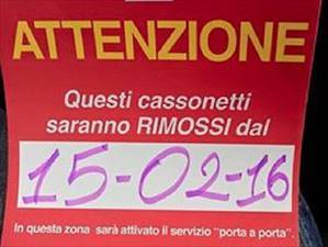 avviso di rimozione dell'indifferenziato