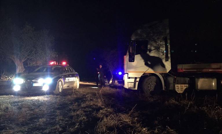 Il veicolo recuperato dai Metronotte Ruvo