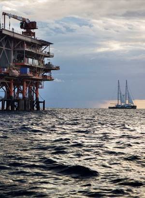 Una piattaforma per l'estrazione di petrolio