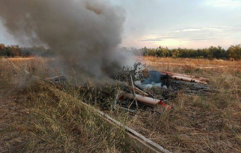 incendio in zona portoni