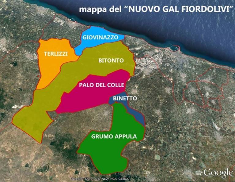 La mappa del nuovo Gal Fior d'Olivi