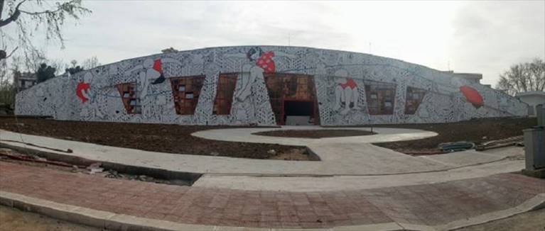 il murale del palazzetto di largo Torino