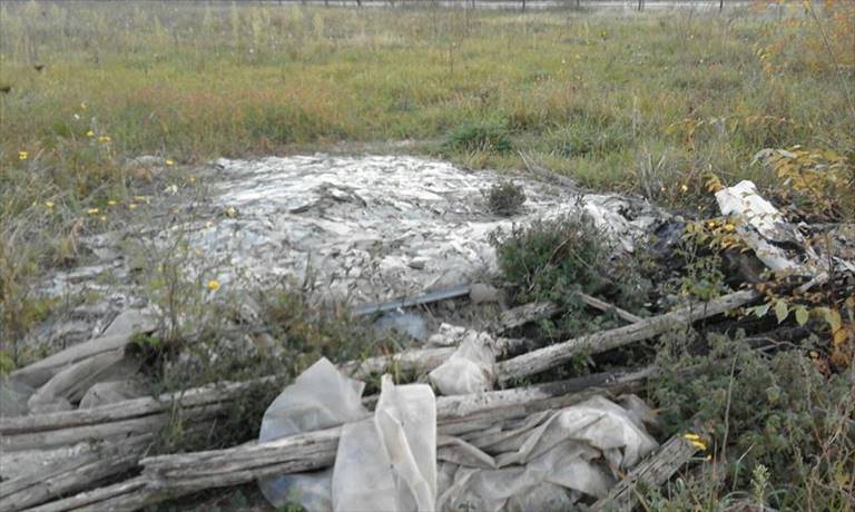 Rifiuti abbandonati nell'uliveto di viale Pacecco