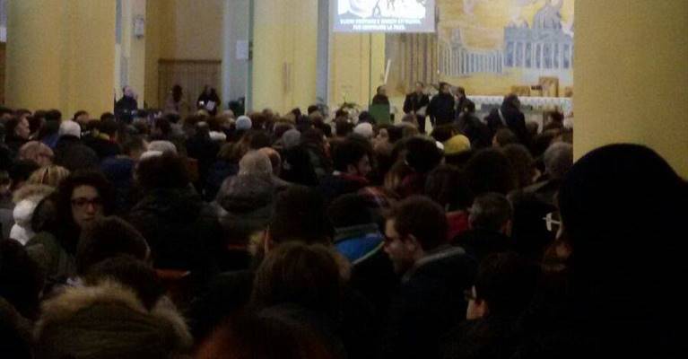 Un momento della marcia per la pace