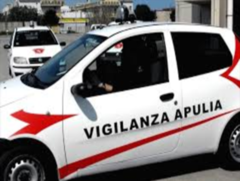 Un auto della Vigilanza Apulia