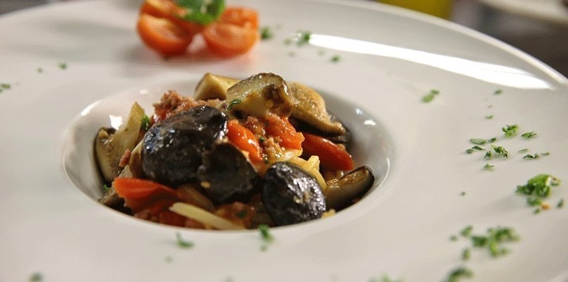 Troccoli con funghi cardoncelli