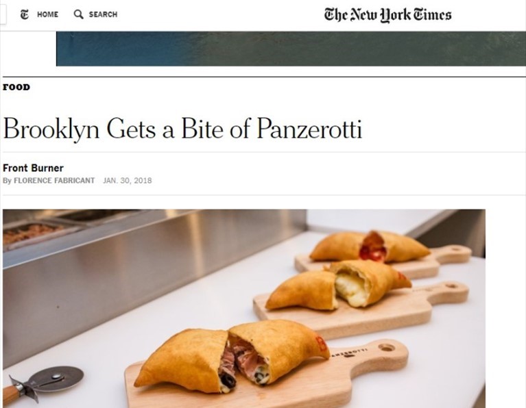 Panzerotti bites sulla versione online del New York Times