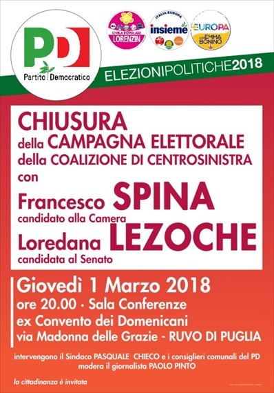 Chiusura della campagna elettorale di Francesco Spina e Loredana Lezoche
