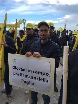 La protesta di ieri dei giovani agricoltori