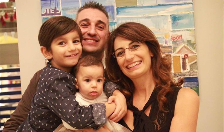 Angelo Mazzone con la sua famiglia