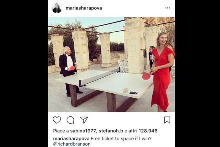 Maria Sharapova sfida sir Branson a ping pong