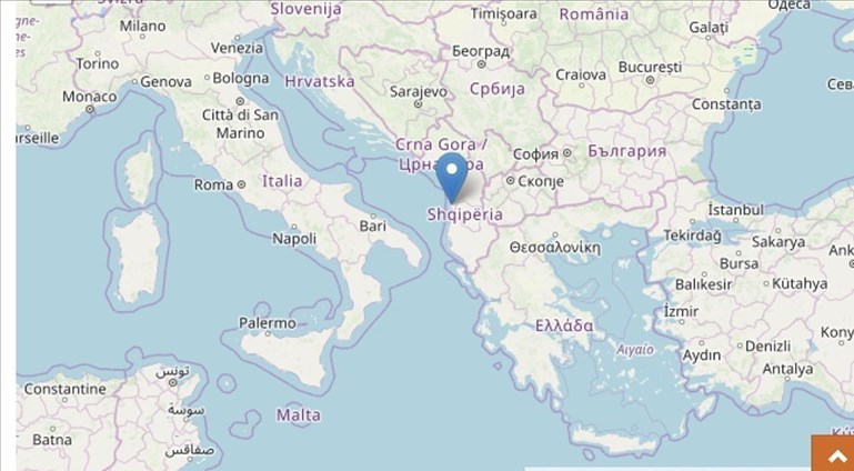 Terremoto registrato in Albania