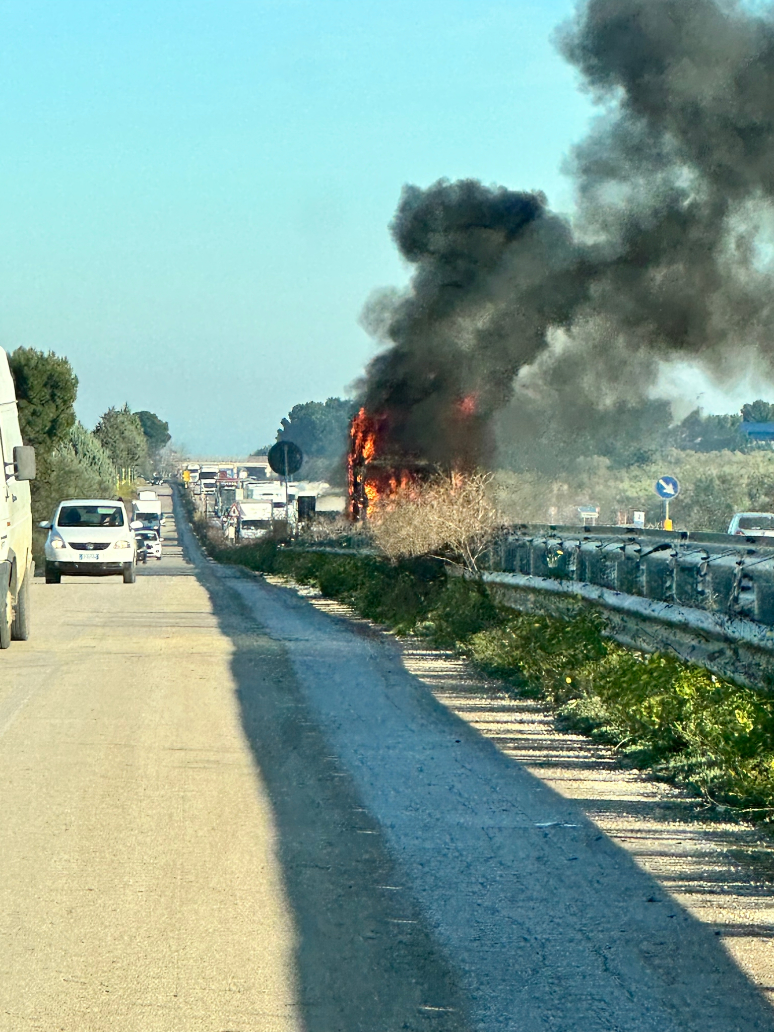Ultim’ora: Mezzo pesante in fiamme sulla sp 231