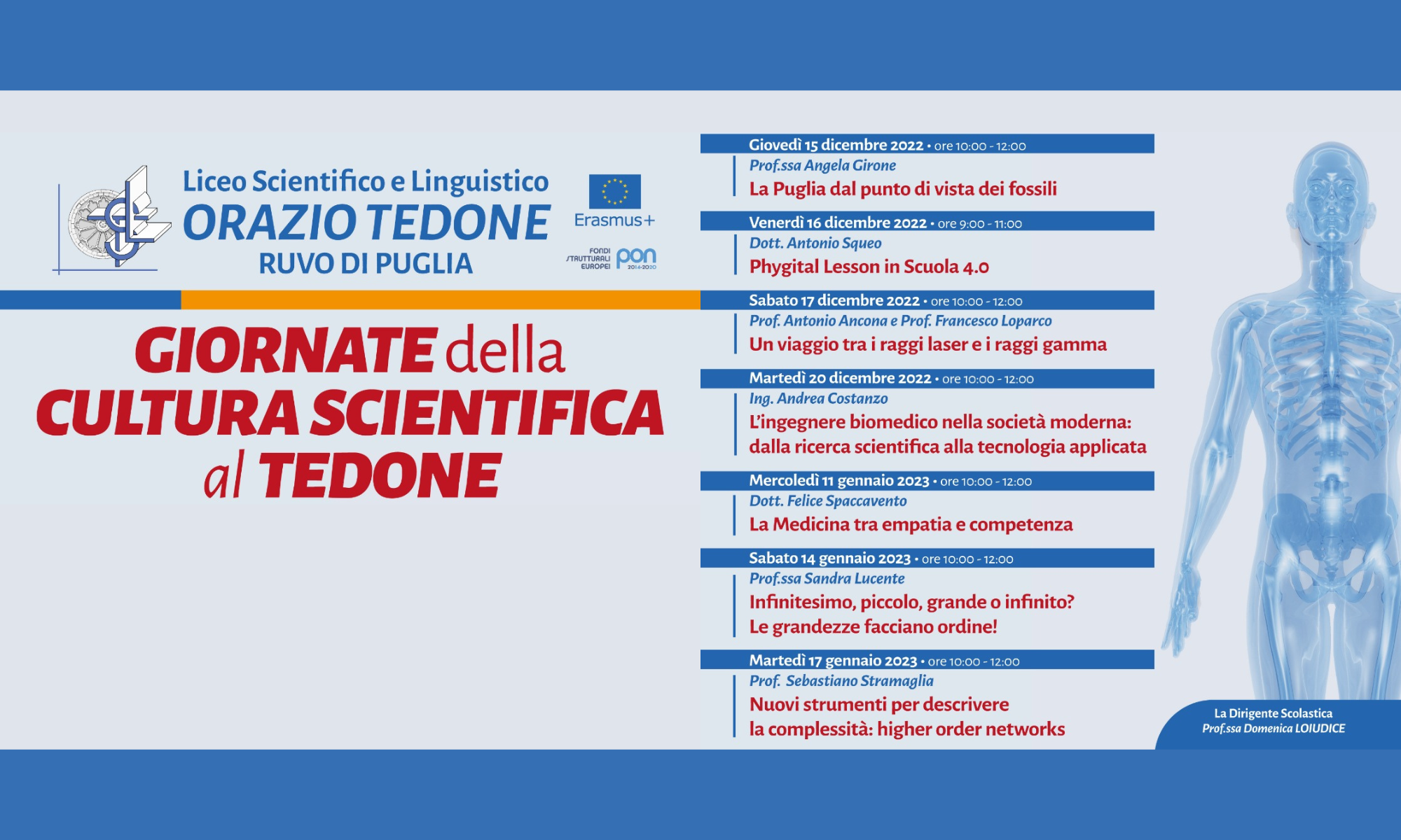 Al via la sesta edizione delle Giornate della Cultura Scientifica al Liceo “Tedone”