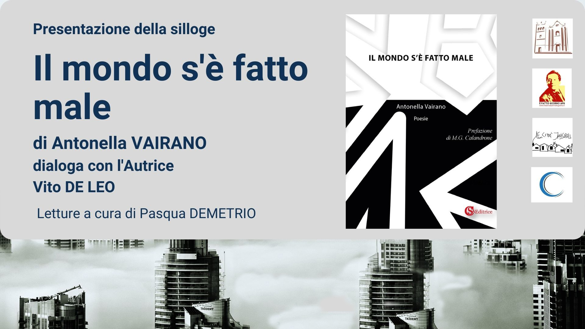 A Terlizzi la presentazione della silloge poetica Il mondo s’è fatto male
