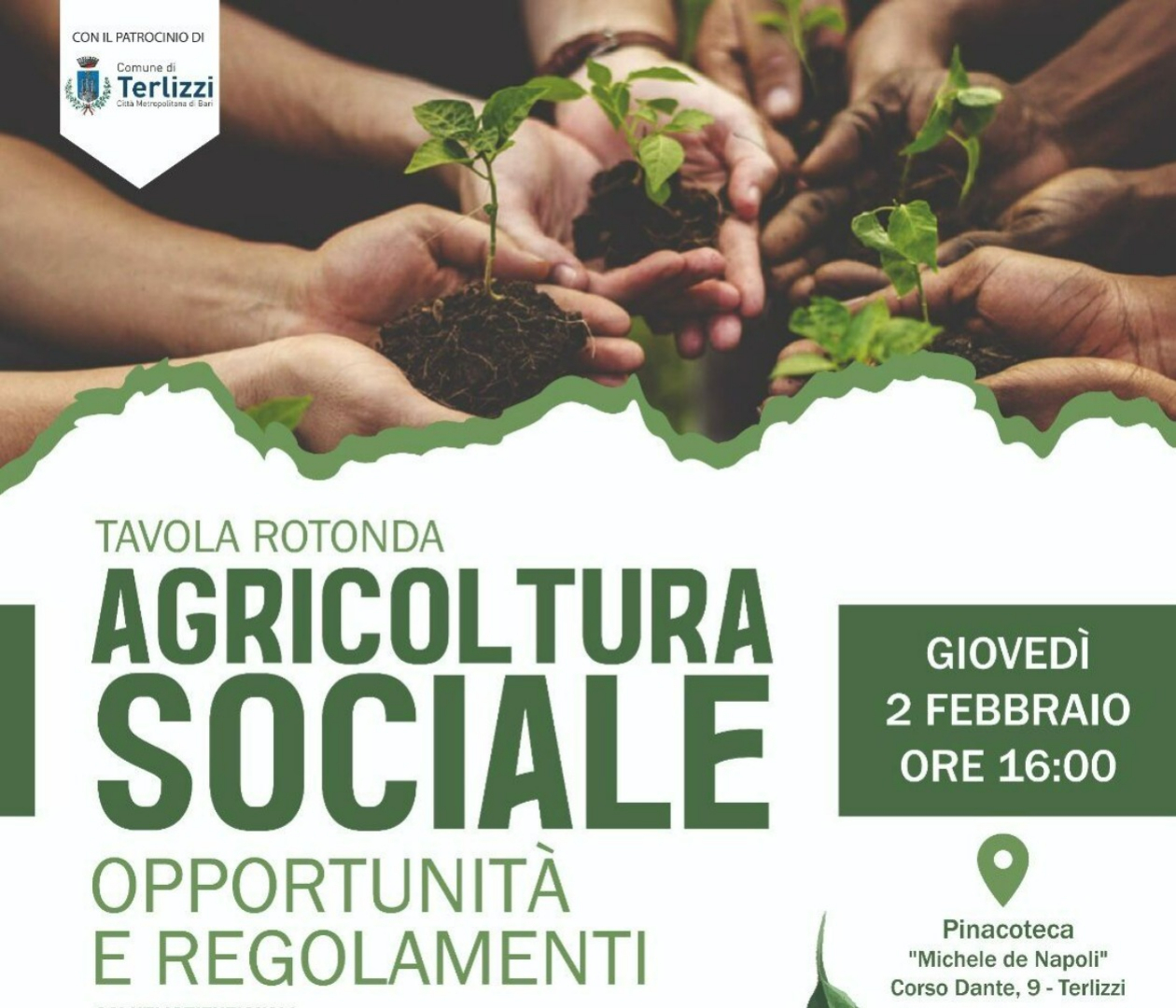 A Terlizzi una Tavola Rotonda dal titolo “Agricoltura sociale-opportunità e regolamenti”