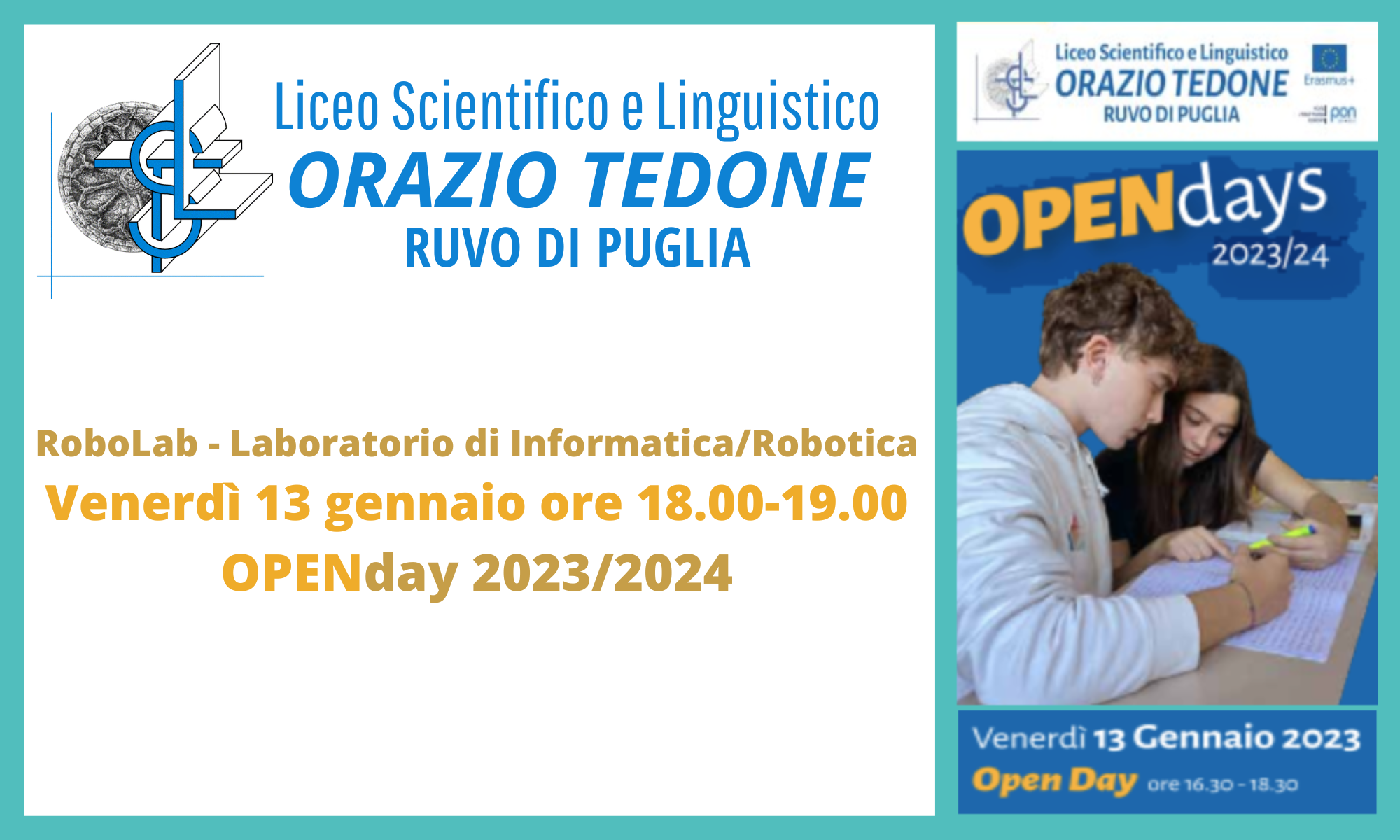 Informatica e robotica a scuola! Domani al Liceo “Tedone” arriva “RoboLab”