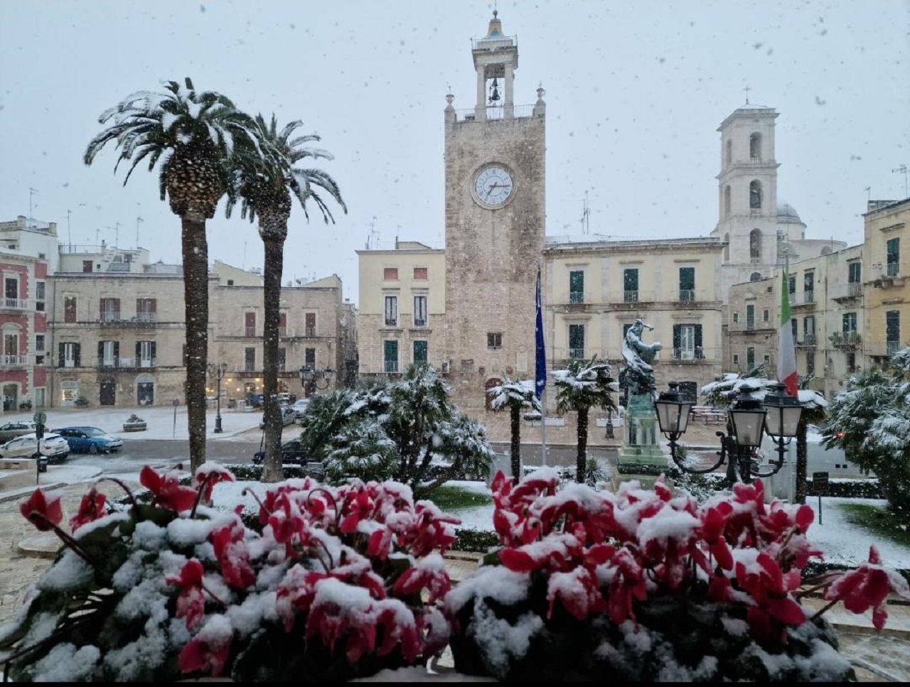 Fiocchi di neve su Terlizzi, in corso la riunione di preallerta