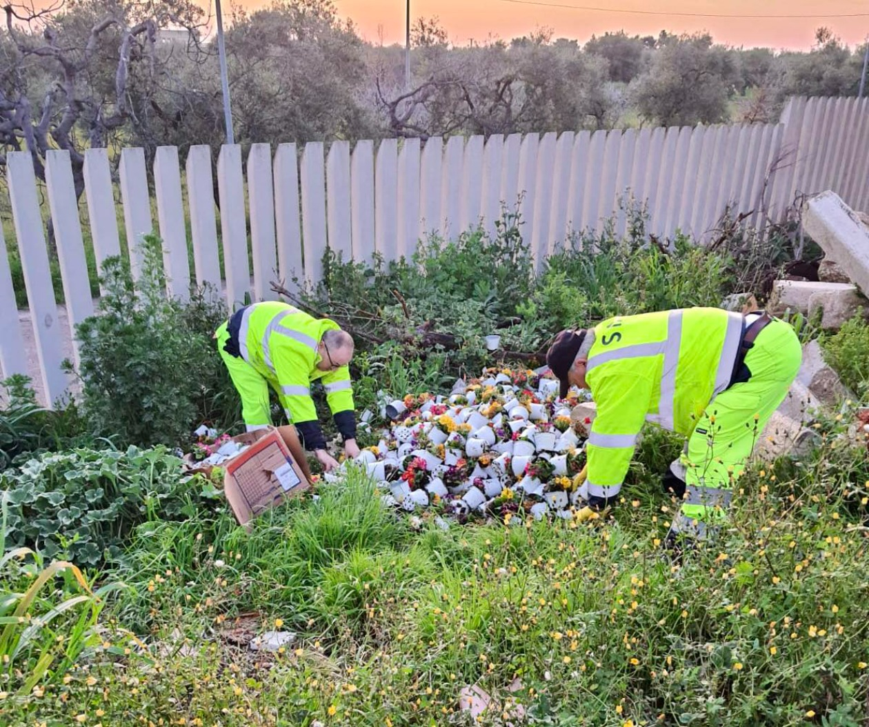 Un’area del Mercato dei fiori di Terlizzi ridotta a discarica a cielo aperto