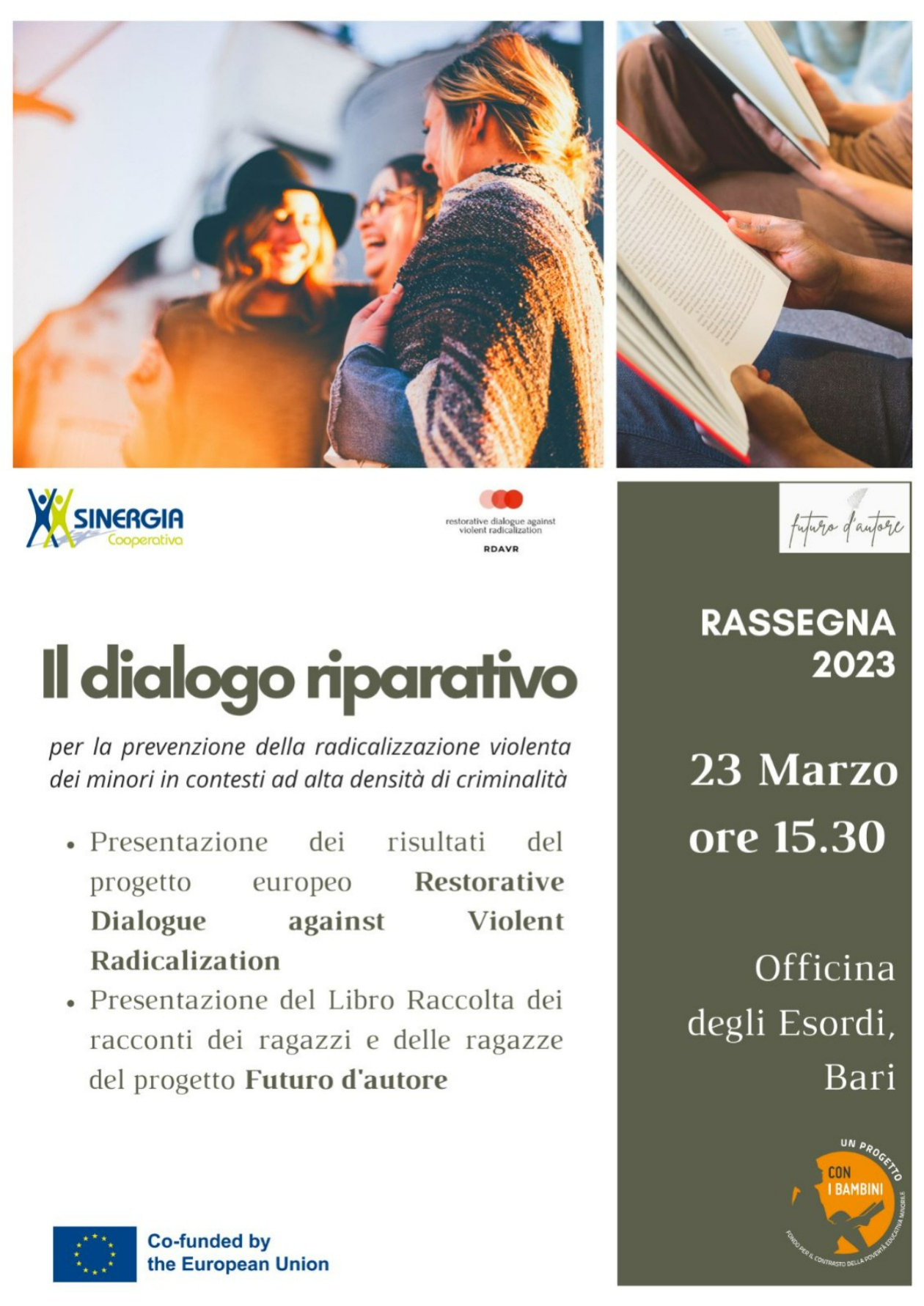 A Bari si parla di dialogo riparativo: all’Officina degli esordi anche la Caritas di Terlizzi