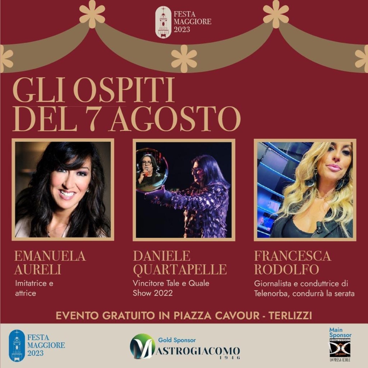 Emanuela Aureli, Daniele Quartapelle e Francesca Rodolfo ospiti questa sera a Terlizzi