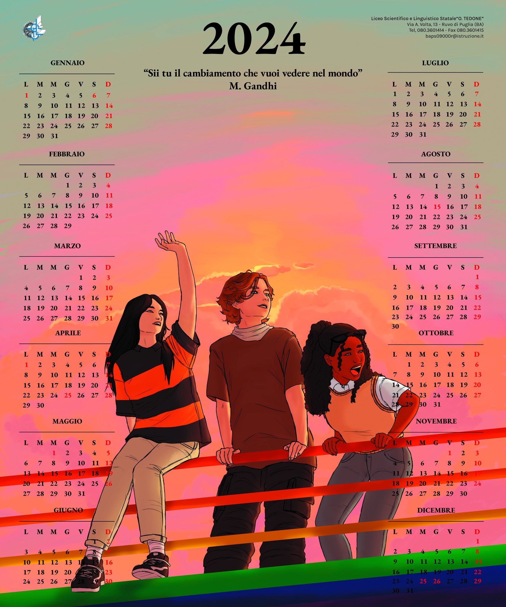 Calendario d’Istituto 2024: gli auguri del Liceo Tedone per il nuovo anno