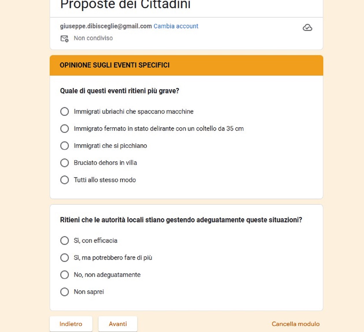 Sondaggio shock del Cad sulla sicurezza: si citano soltanto i migranti. Azzollini: «Ritiratelo»